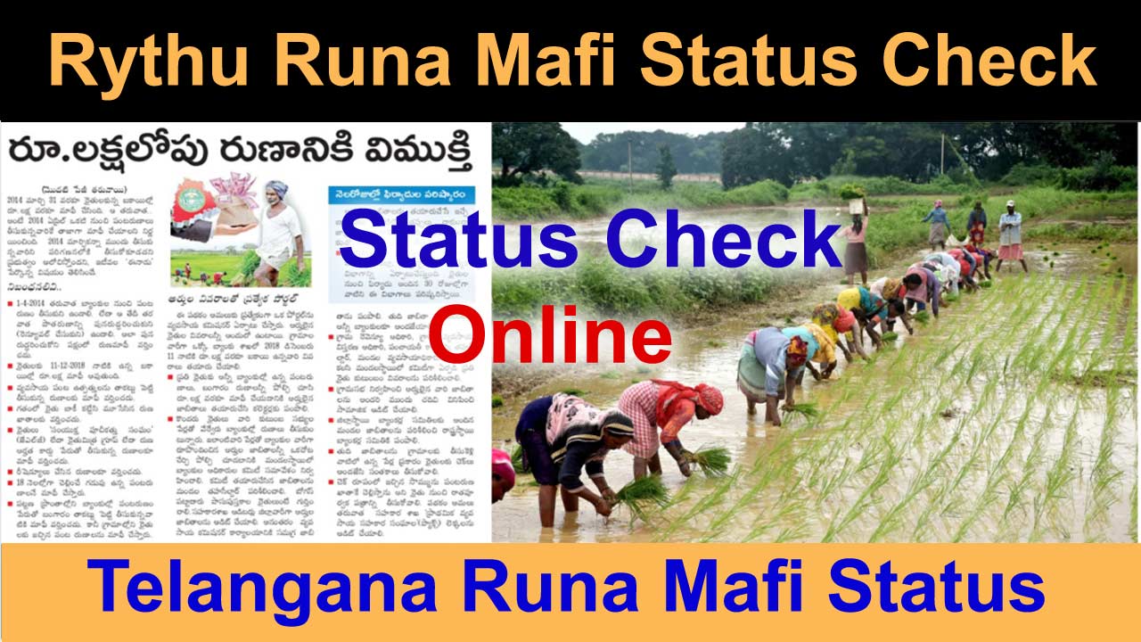 Rythu Runa Mafi Status Check Online - Telangana Rythu Runa Mafi Status Check